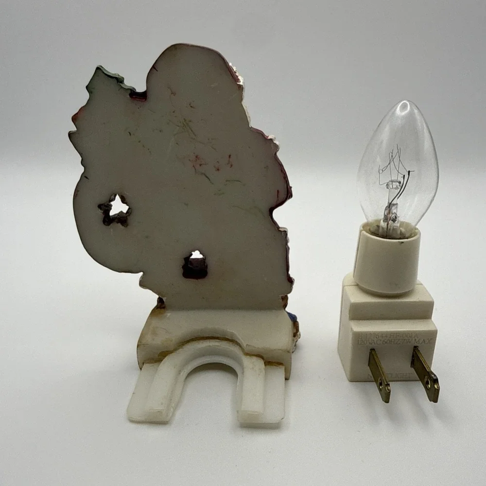 Vintage Santa Claus‎ Christmas Plug In Night Light Resin Holiday Decor Works